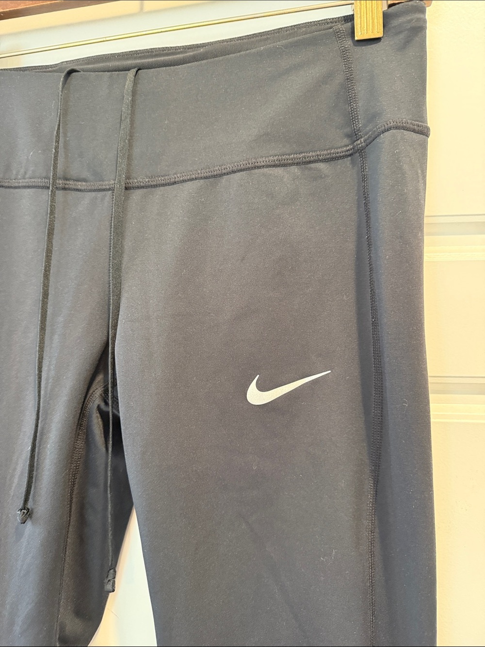 Nike Kids Black Leggings with White Swoosh
